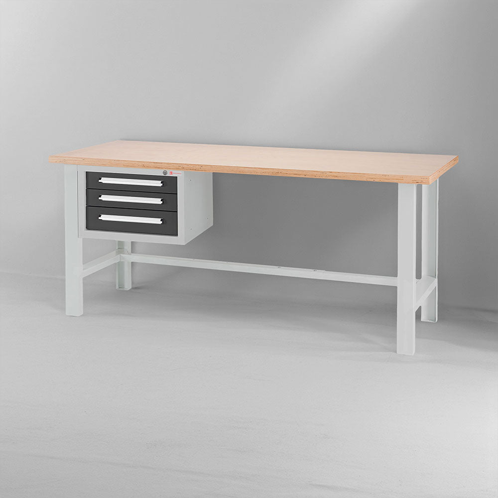 Arbeitstisch 2000 380/3 mit Hängeschrank & 3 Schubladen – viel Stauraum für Werkstätten.