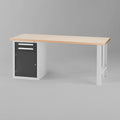 Arbeitstisch 2000 800/T2 mit Unterbauschrank, 2 Schubladen & Türe – perfekt für Werkstätten
