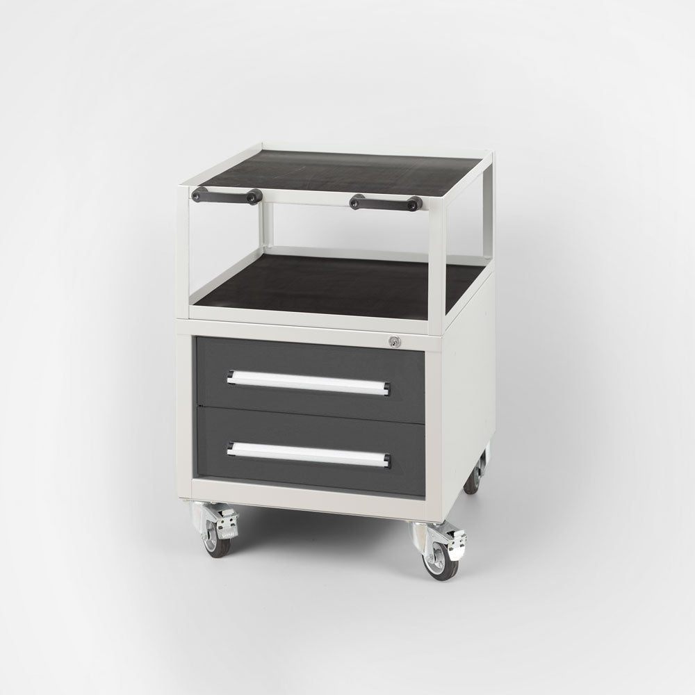 Montagewagen 380/2 – Rollcontainer auf Rollen, flexibel in 28 Farben konfigurierbar.
