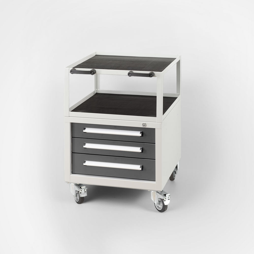 Montagewagen 380/3 – Rollcontainer auf Rollen mit 3 Schubladen, in 28 Farben konfigurierbar.