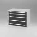 Schubladenschrank B7 800/5 - Schrank für Werkstätten mit 5 Schubladen und 100 kg Traglast. Individuell in 28 verschiedenen Farben nach Wunsch konfigurierbar.