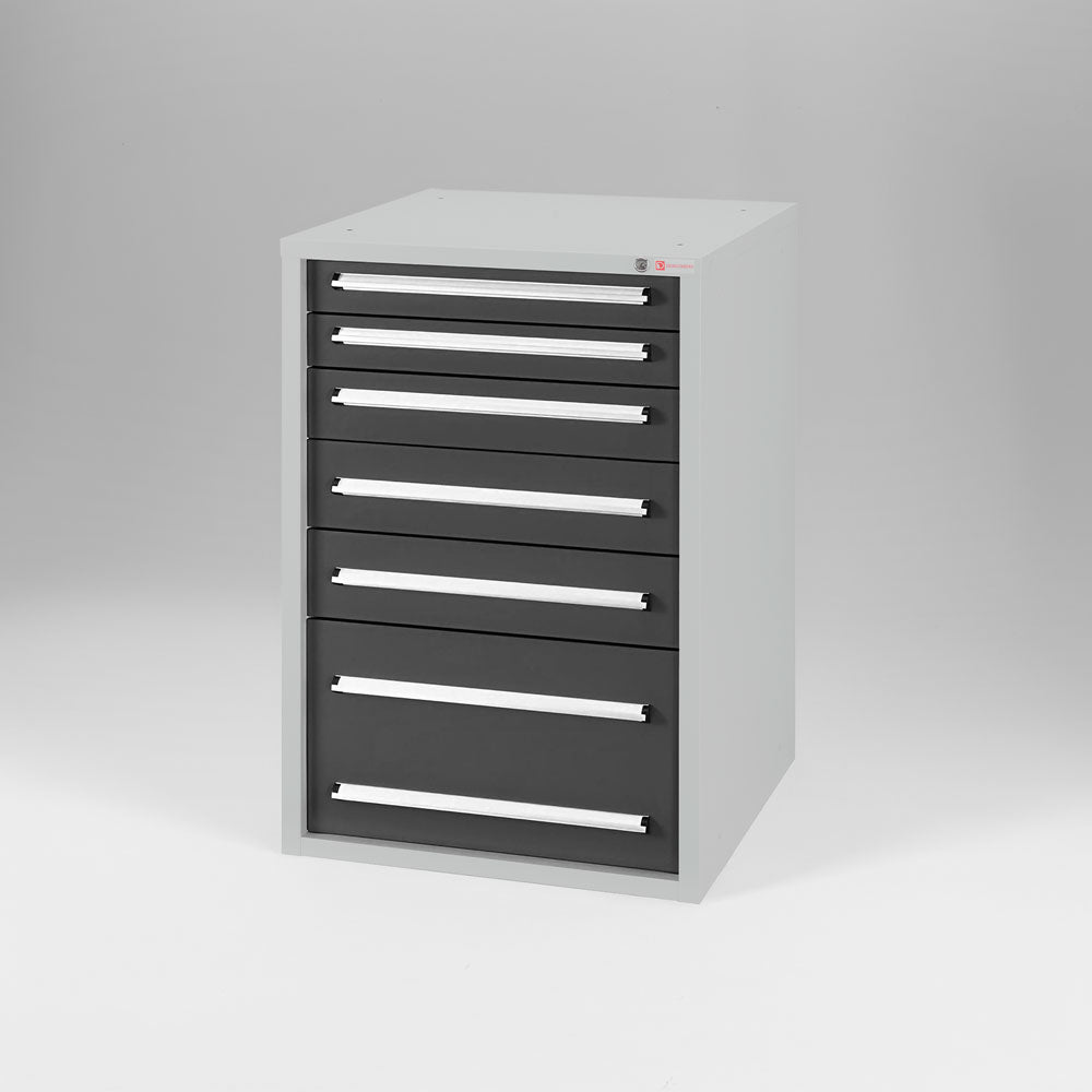Schubladenschrank S7 1028/6 - Stabile Stahlblechkonstruktion mit 6 Schubladen für Werkstätten. Individuell in 28 verschiedenen Farben nach Wunsch konfigurierbar.