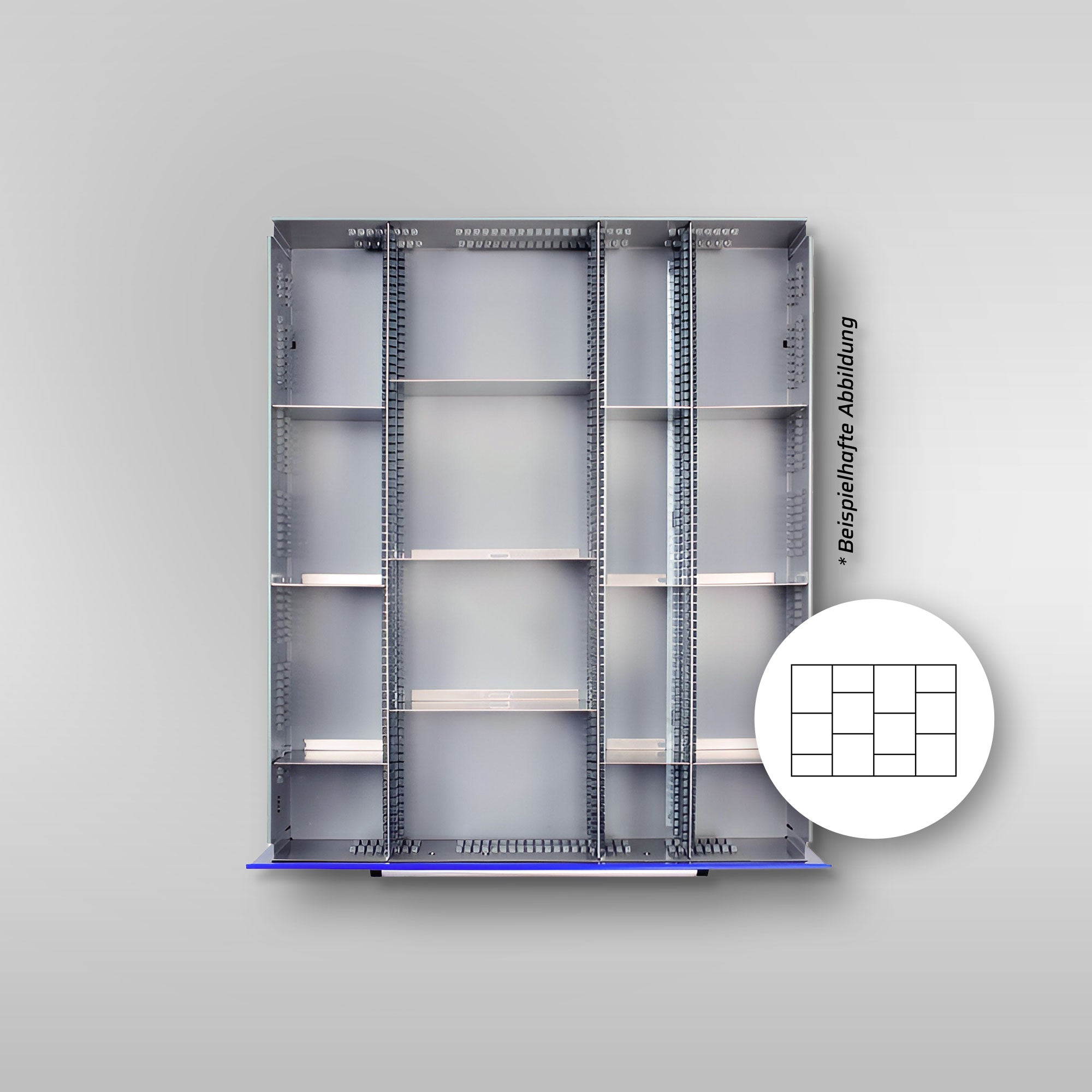 Schubladeneinteilung (Schubladenschrank) – 5, 12 oder 18 Fächer