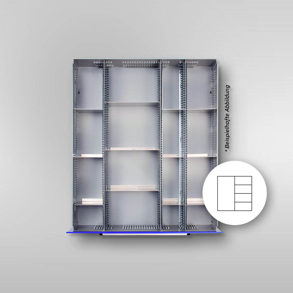 Schubladeneinteilung (Schubladenschrank) – 5, 12 oder 18 Fächer
