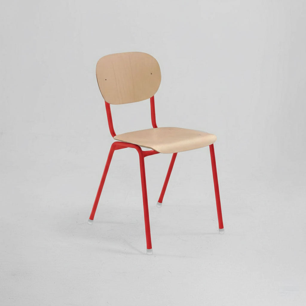 Arbeitsstuhl mit Lehne aus Rundrohr, stapelbar, Höhe wählbar, Industriedesign