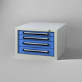 Unterbauschrank 380/4 - Hängender Schrank mit 4 Schubladen für Werkbänke. Individuell in 28 verschiedenen Farben nach Wunsch konfigurierbar. Ähnlich wie Lista Schrank.