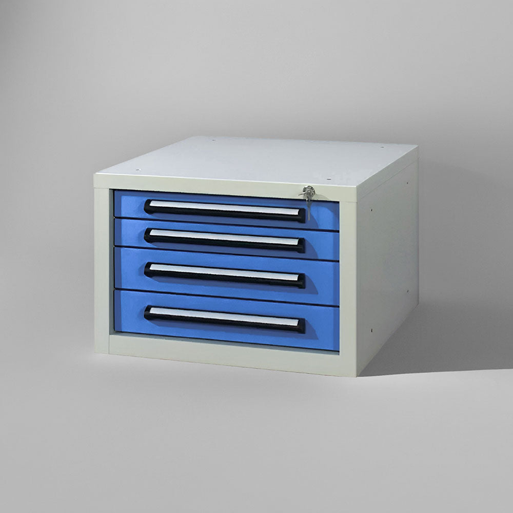 Unterbauschrank 380/4 - Hängender Schrank mit 4 Schubladen für Werkbänke. Individuell in 28 verschiedenen Farben nach Wunsch konfigurierbar. Ähnlich wie Lista Schrank.