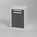 Unterbauschrank 800 T/2 - Flexibler Schrank mit Tür und Schubladen für Werkstätten. Individuell in 28 verschiedenen Farben nach Wunsch konfigurierbar. Für Arbeitstische geeignet.