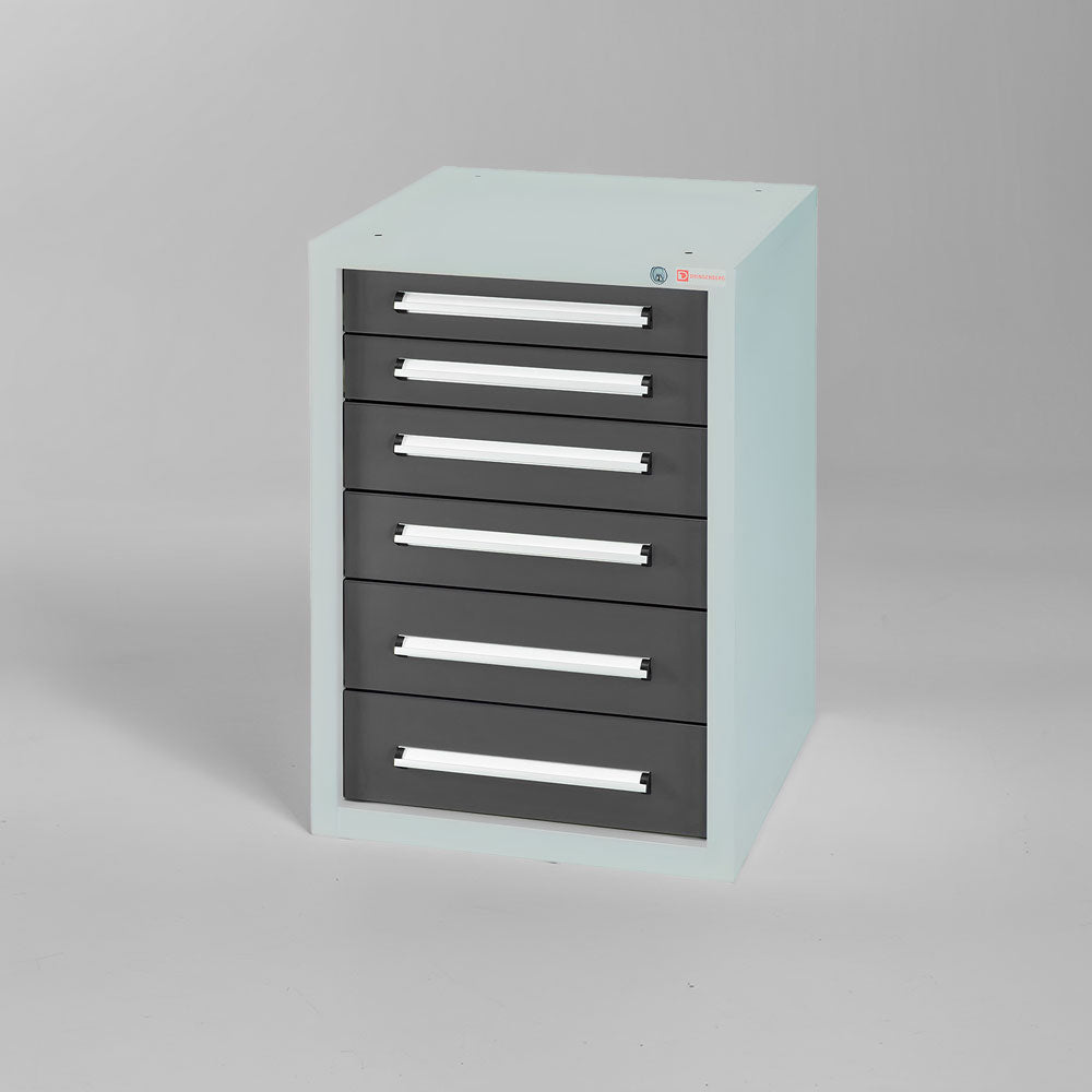 Unterbauschrank 800/6 - Viel Stauraum mit 6 Schubladen für Werkbänke. Individuell in 28 verschiedenen Farben nach Wunsch konfigurierbar. Ähnlich Lista Schrank.