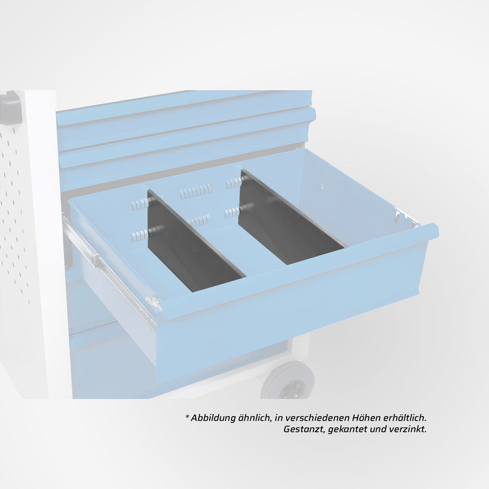 Schubladeneinteilung (in 3 Fächer) für Werkzeugwagen WDH